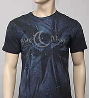 Silver reflective Ink with All over blue discharge decoration