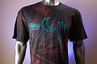 Blue moon Foil and Discharge shirt design
